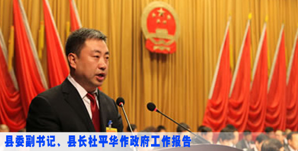 县委副书记、县长杜平华作政府工作报告